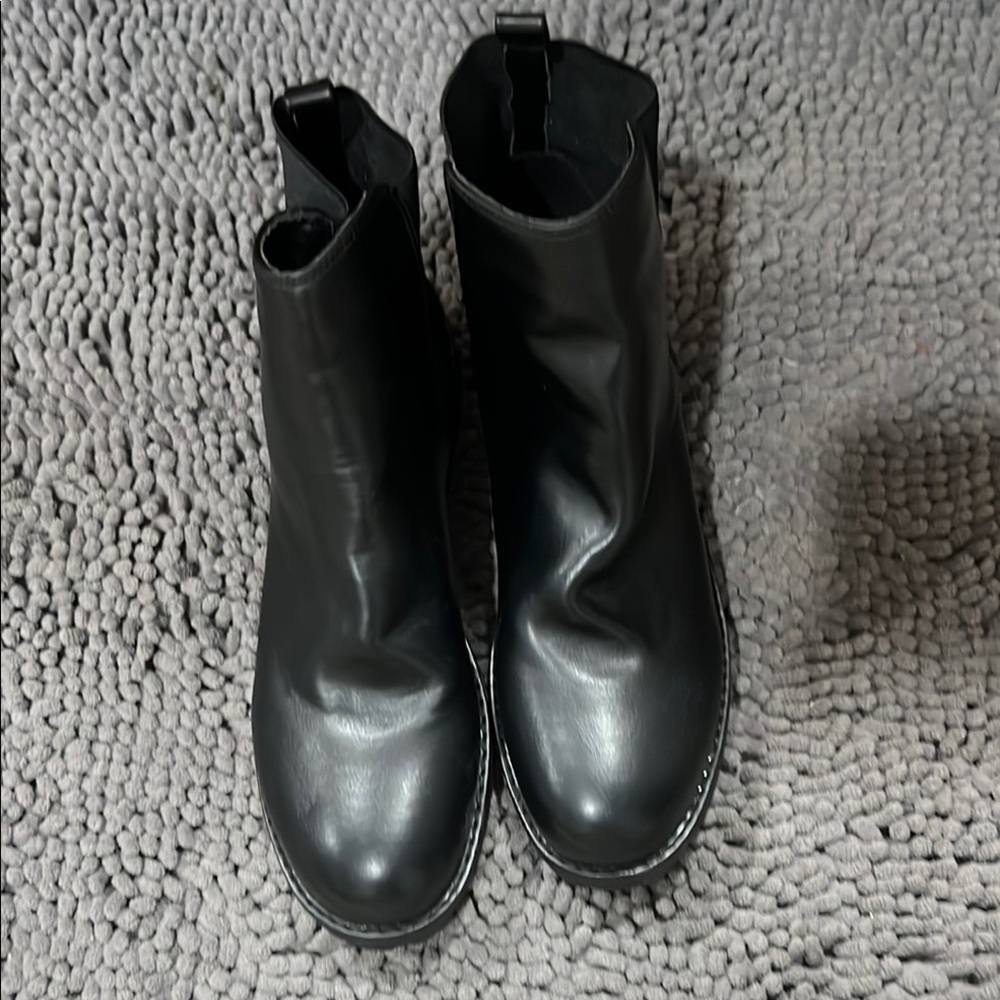 Black Leather Ankle Boots